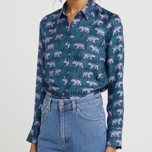 J. Crew Collection Silk Button-Up Shirt